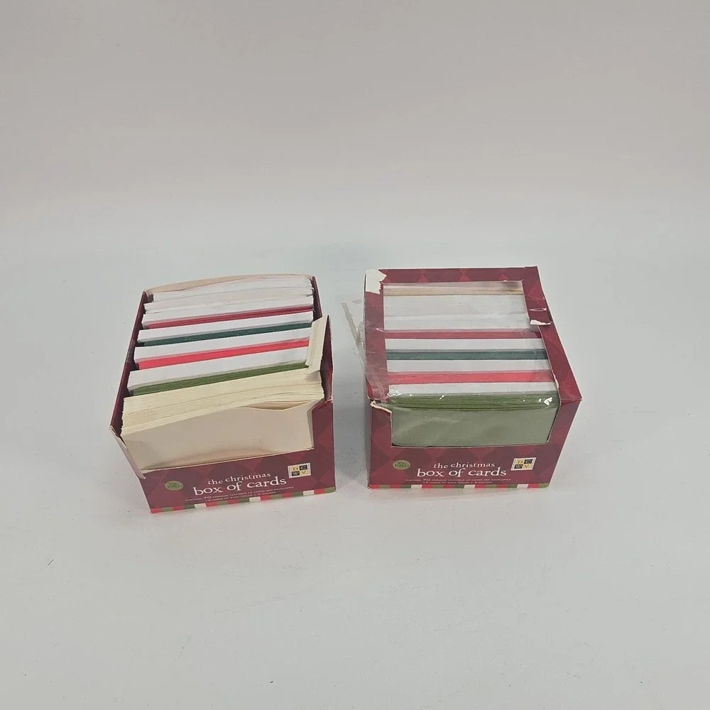 Tex-Tured The Christmas Box Of Cards Colored Blank Cards & Envelopes 2 Partials